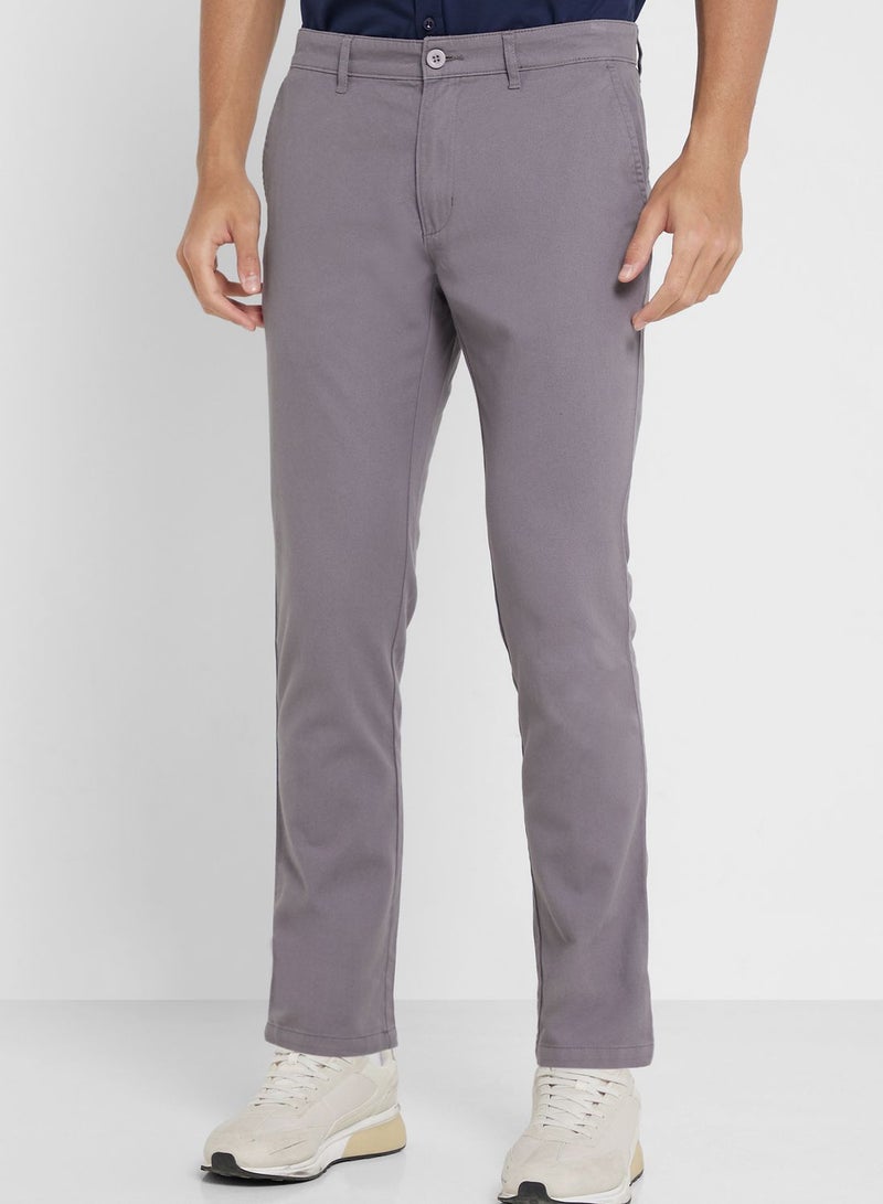 Men Grey Slim Fit Chinos