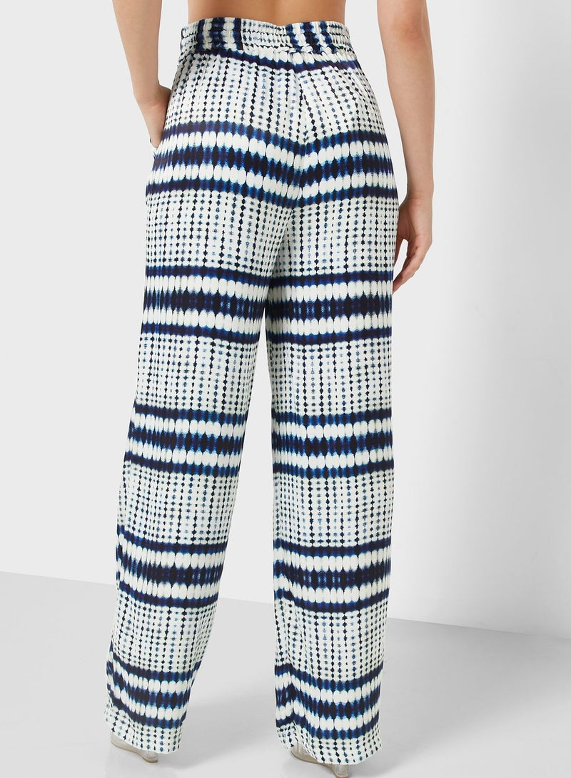 Wide Leg Patterned Pants