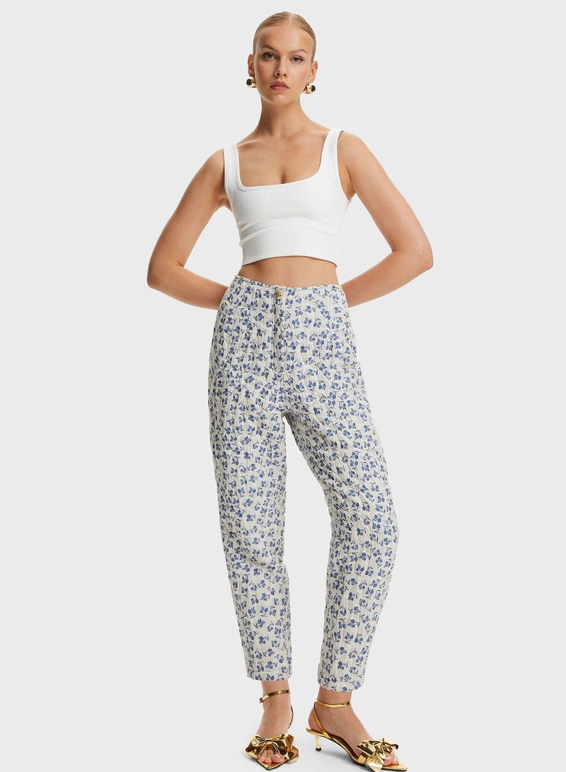 Printed High Waist Pants