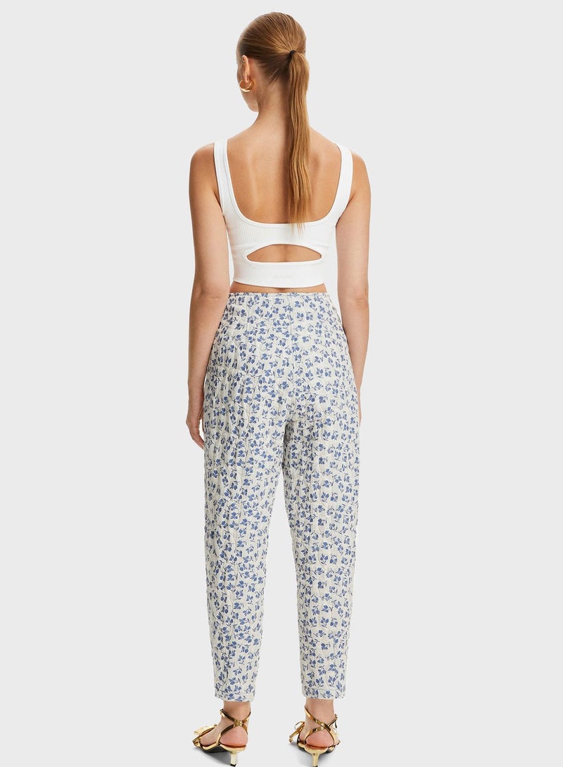 Printed High Waist Pants