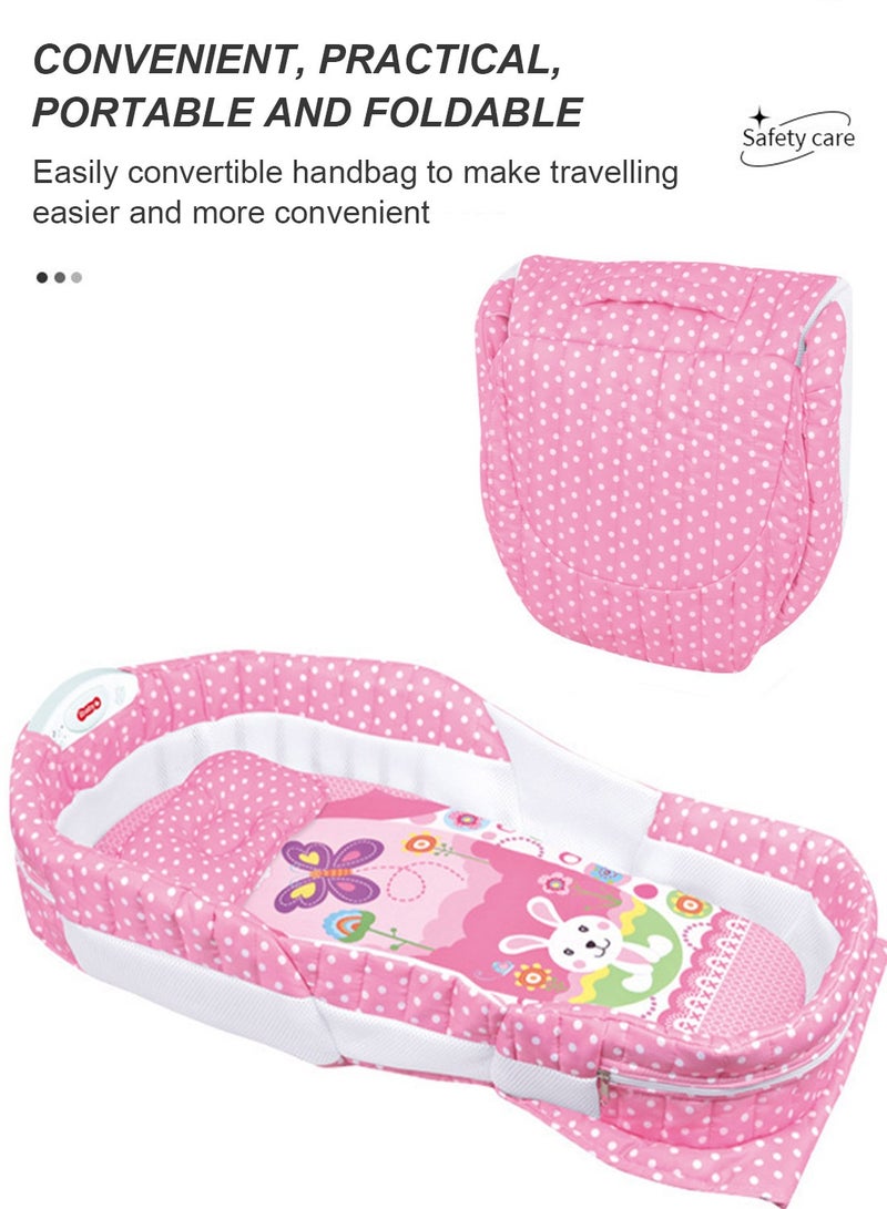 Portable And Foldable Bed With Light, Music And Diaper Changing Table