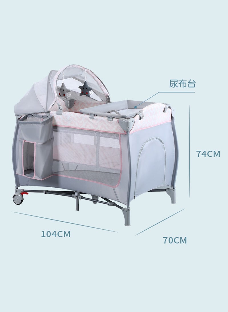 Portable Baby Nursery Center Baby Playard, Foldable Baby Crib with Changing Table