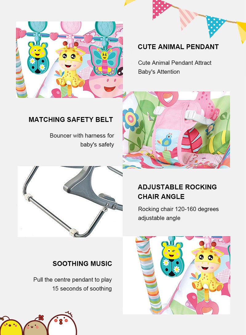 Infant Electric Vibrating Musical Rocking Chair, Load Capacity 40lbs/18kg Age Standard 0+