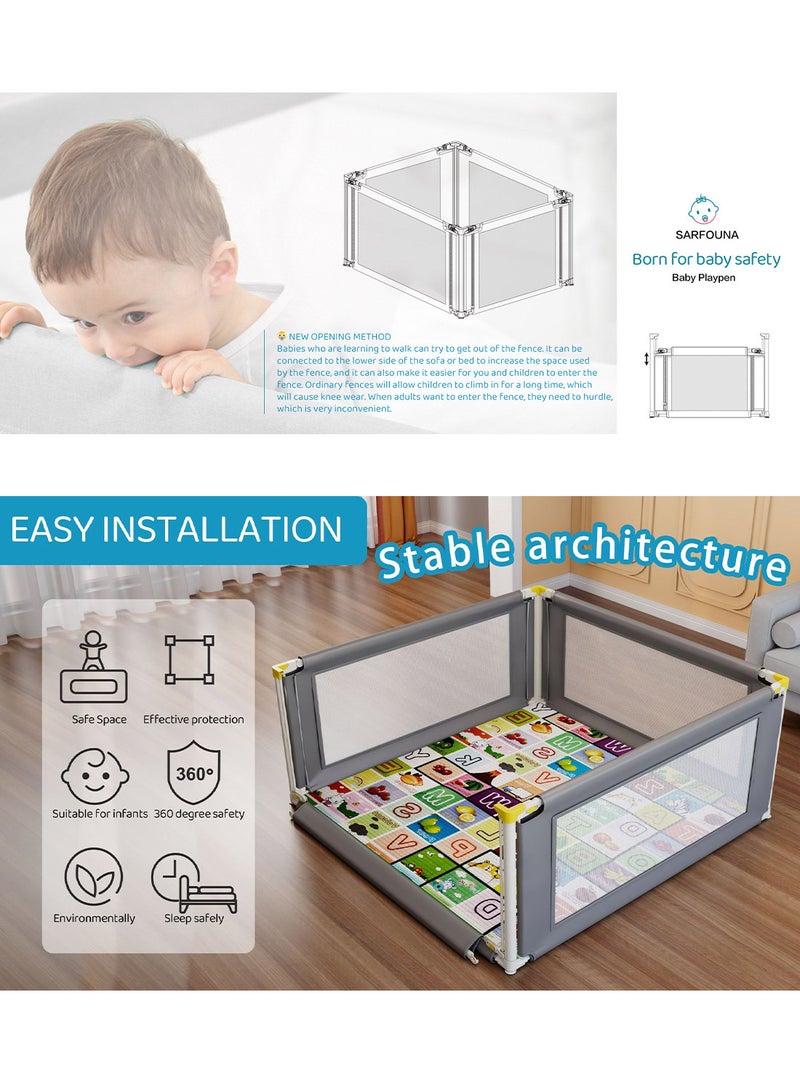 Baby Bed Rail Guard, Bed Guard Fence For Crib, Height Adjustable Playard, Bed Protection Fence