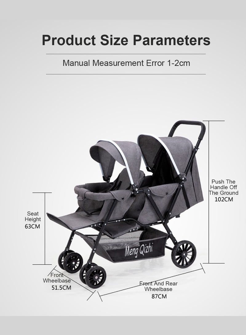 Multifunctional Twin Strollers, Lightweight Travel Stroller, Easy To Fold, DisassembleTwin Double Strollers, Can Sit And Lie