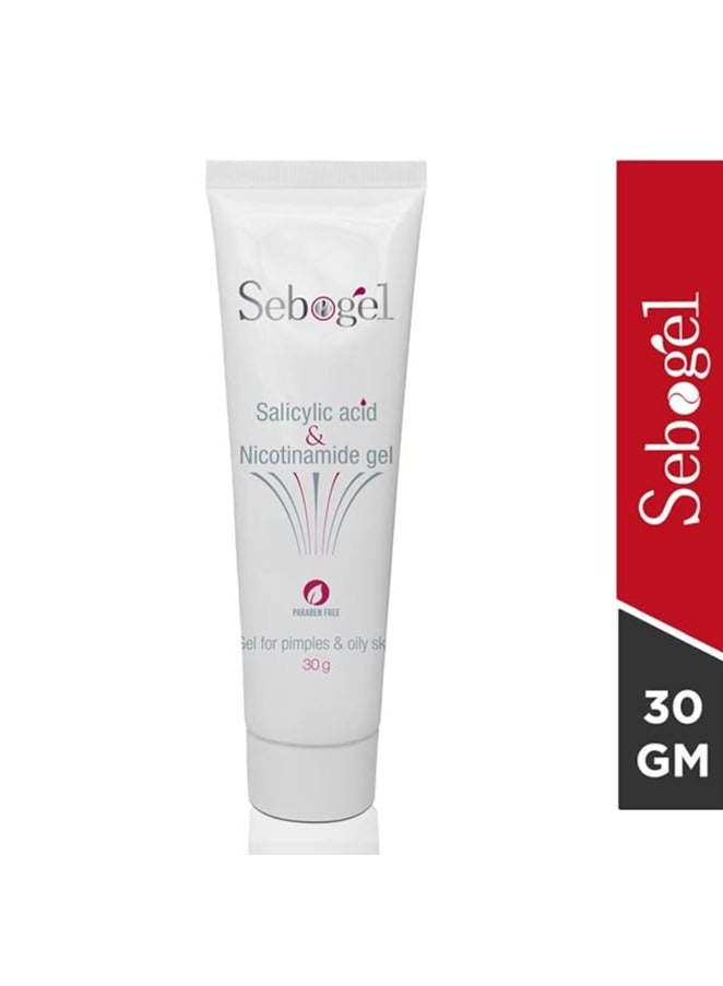 Ethiglo Acmed Pimple Care Face Wash 70 Grams and Sebogel Salicylic Acid & Nicotinamide Gel for Pimples and Oily Skin, 30gm