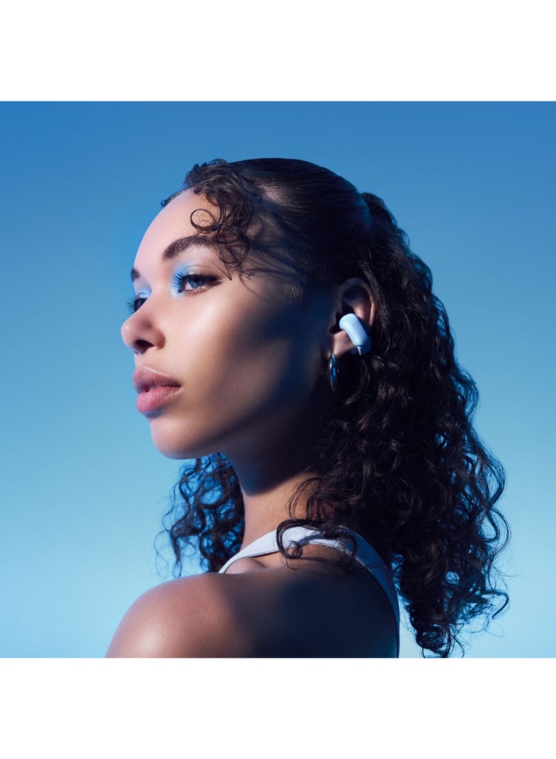 Ultra Open Earbuds with OpenAudio Technology, Open Ear Wireless Earbuds Moonstone Blue