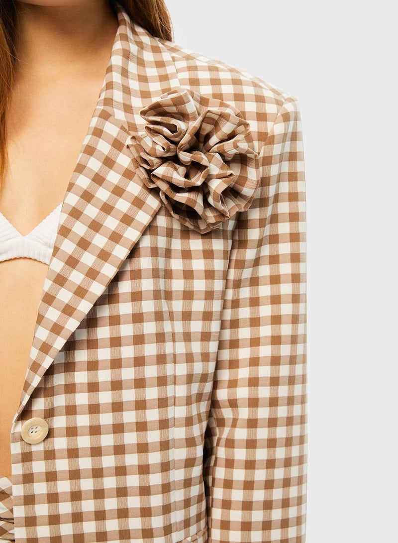 Button Down Pocket Detail Blazer