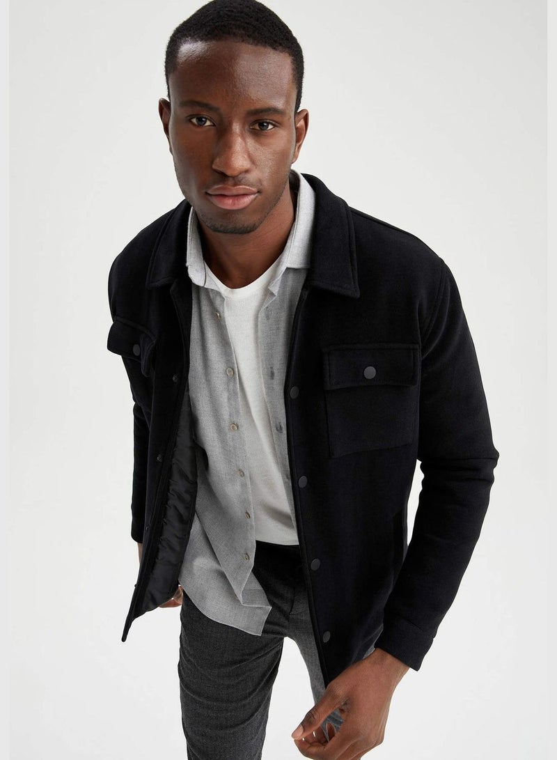 Man Slim Fit Polo Neck Jacket