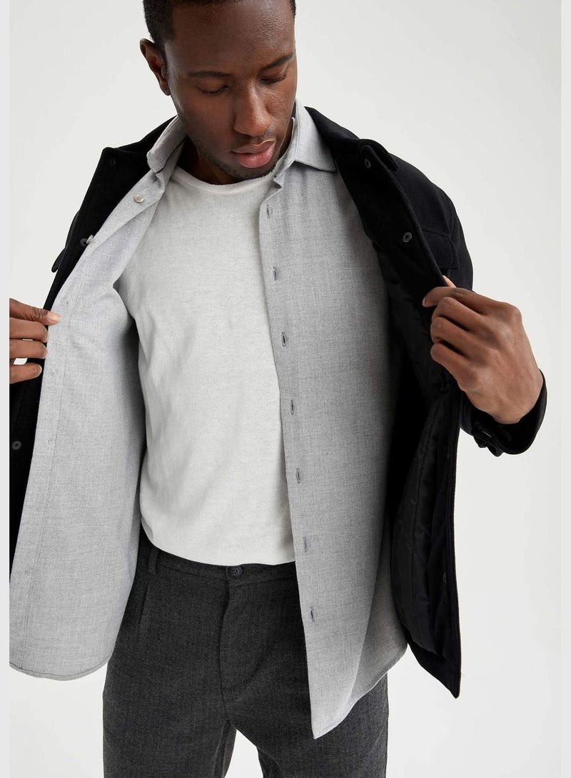 Man Slim Fit Polo Neck Jacket