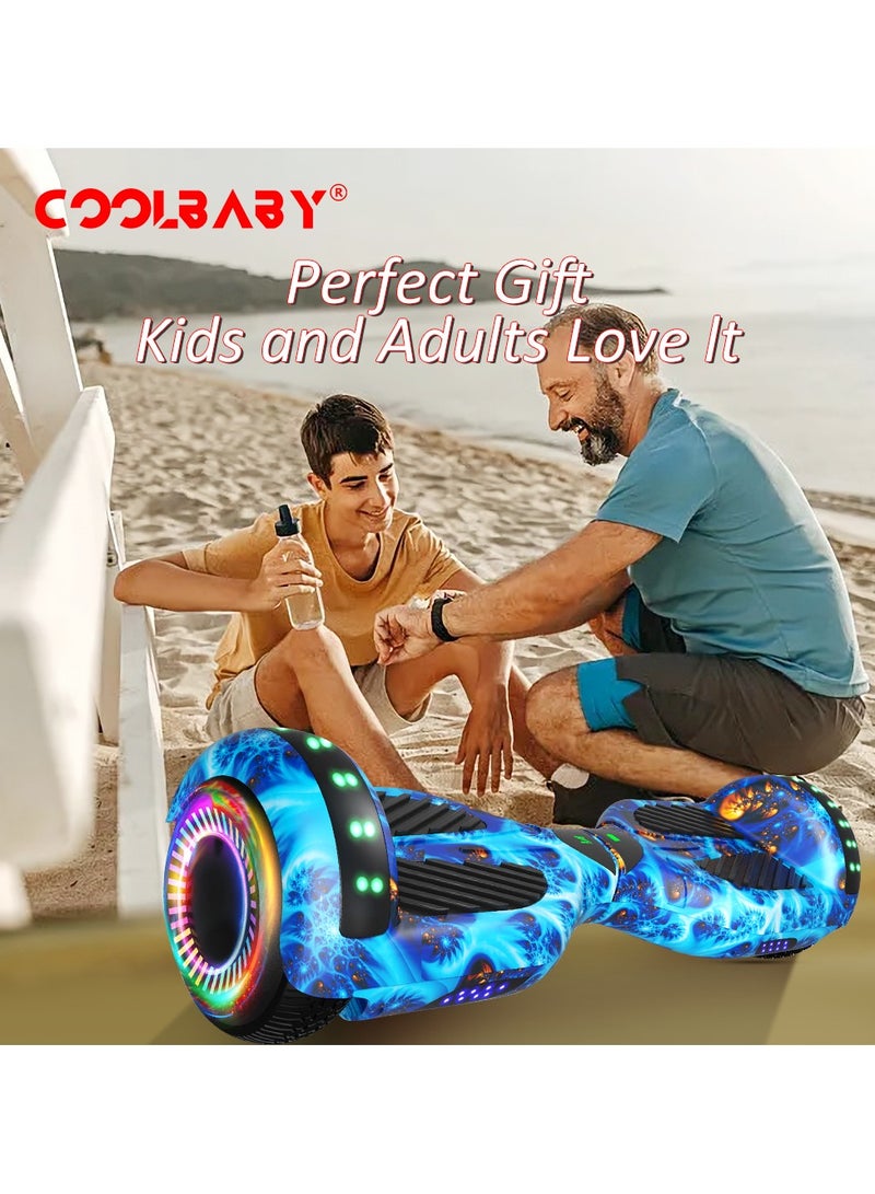 6.5inch Smart Electric Scooter 2 Wheels Self Balancing Scooter Lithium Battery Hoverboard Balance Scooter Bluetooth with Led Lights.