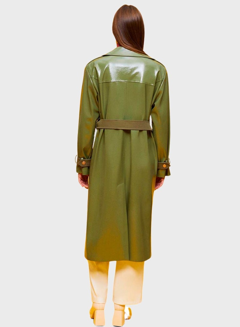 Belted Double Breasted Trench Coat