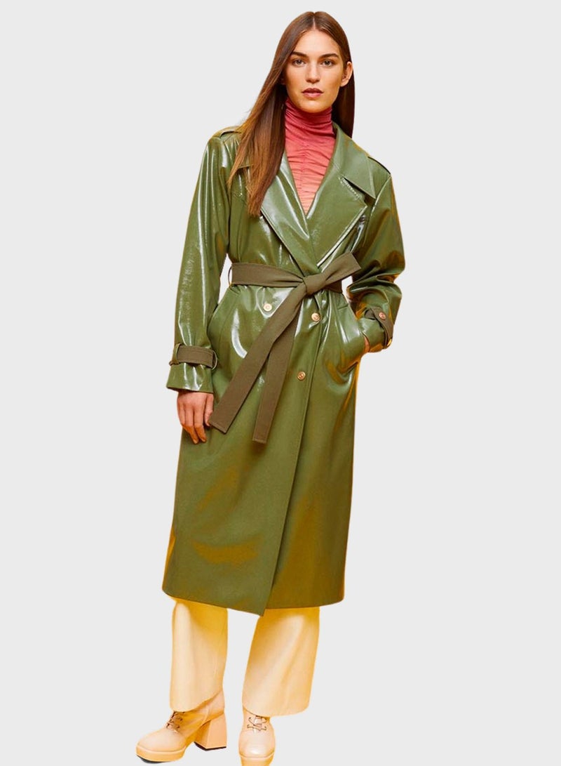 Belted Double Breasted Trench Coat