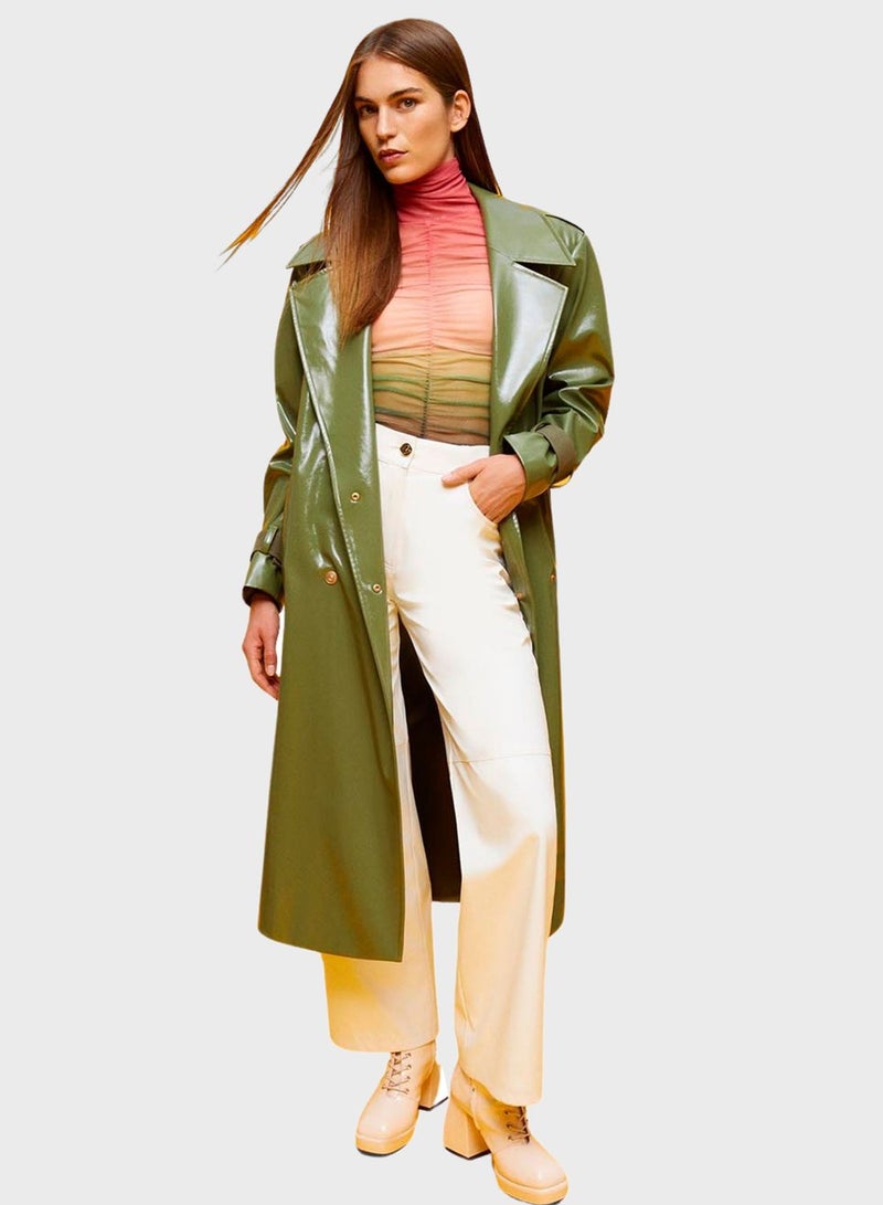 Belted Double Breasted Trench Coat