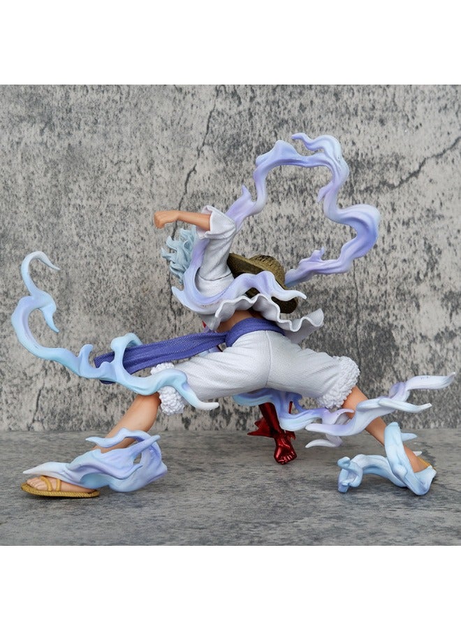 Anime  Luffy Action Figure, Fifth Gear Nika Luffy Model Statue Figure Toy, Squatting Position Luffy  Action Figure, Fine Super Collectible Anime Action Figure Toy 12.5*17.5*21.5cm