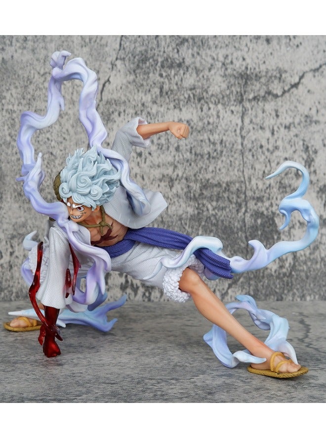 Anime  Luffy Action Figure, Fifth Gear Nika Luffy Model Statue Figure Toy, Squatting Position Luffy  Action Figure, Fine Super Collectible Anime Action Figure Toy 12.5*17.5*21.5cm