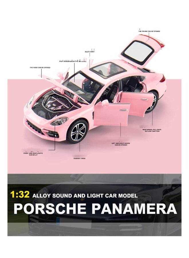 Car Models for Porschee Palamelaa Coupe, Pull Back Children's Toy Collectibles 1/32 Alloy Die Casting Car Model Toy Birthday Souvenir (PINK)