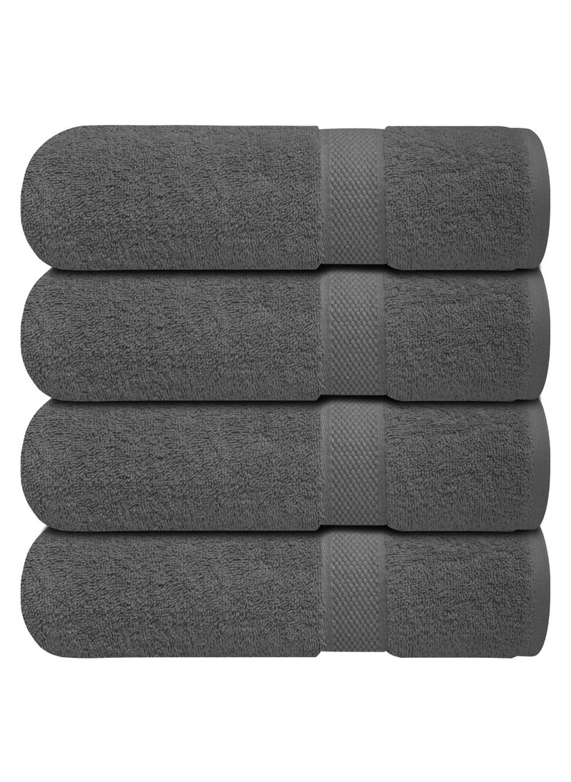 Premium Bath Towels Set Pack of 4-100% Ring Spun Cotton Towels - Grey Bath Towels 68cm x 137cm - Soft Feel, Quick Dry, Highly Absorbent Durable Towels, Perfect for Daily Use by Infinitee Xclusives