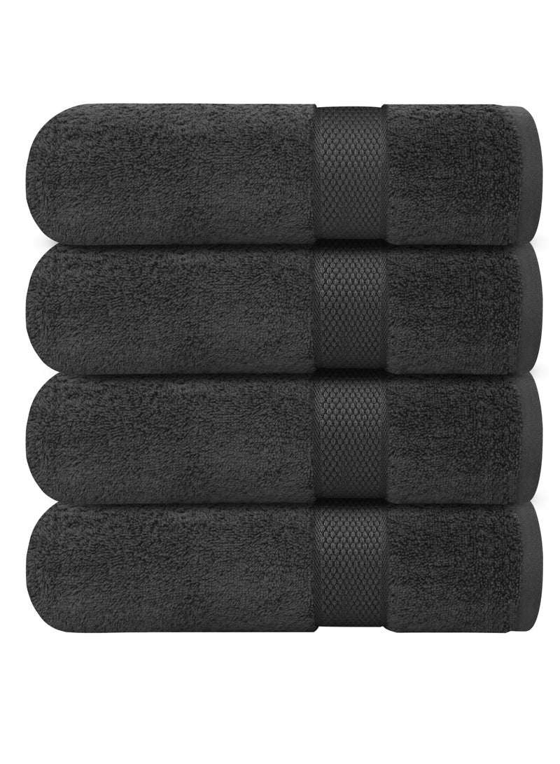 Premium Bath Towels Set Pack of 4-100% Ring Spun Cotton Towels - Grey Bath Towels 68cm x 137cm - Soft Feel, Quick Dry, Highly Absorbent Durable Towels, Perfect for Daily Use by Infinitee Xclusives