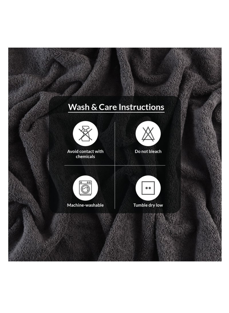 Premium Bath Towels Set Pack of 4-100% Ring Spun Cotton Towels - Grey Bath Towels 68cm x 137cm - Soft Feel, Quick Dry, Highly Absorbent Durable Towels, Perfect for Daily Use by Infinitee Xclusives