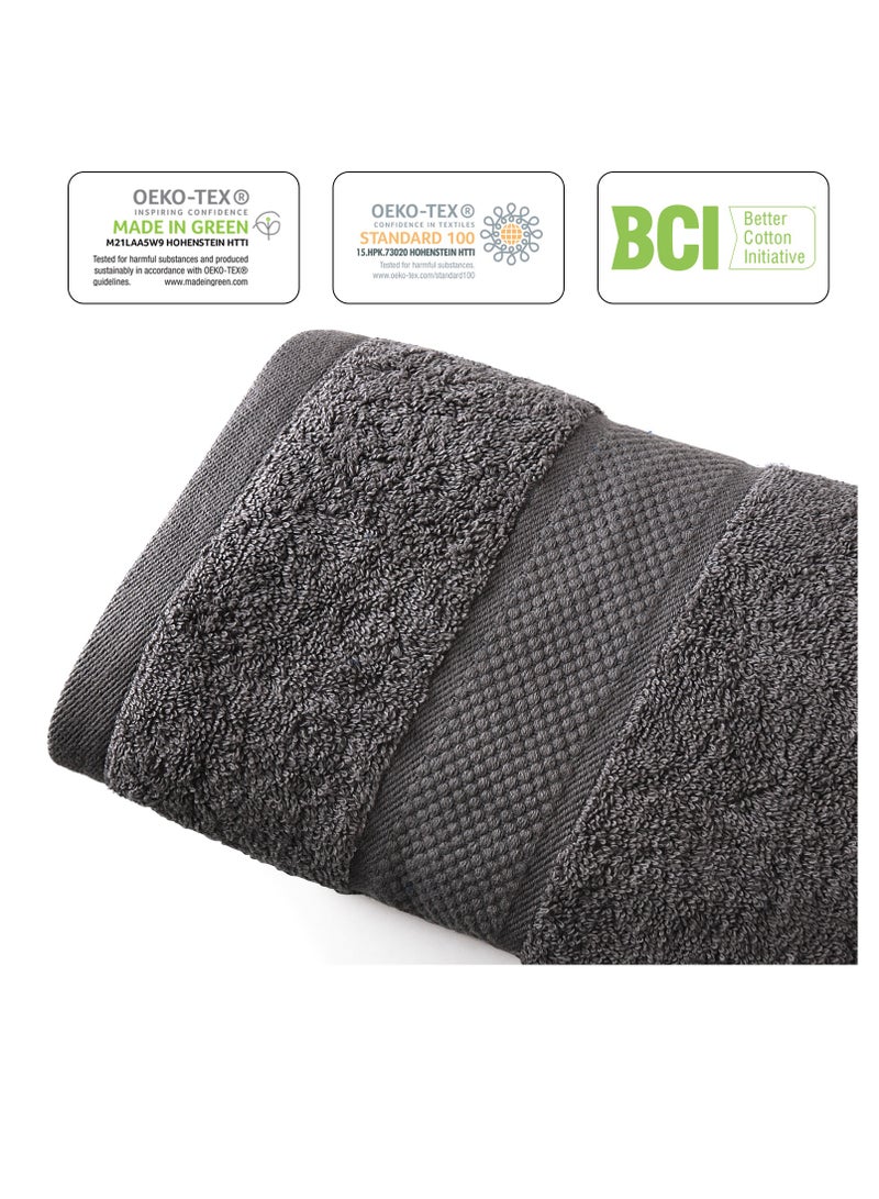 Premium Bath Towels Set Pack of 4-100% Ring Spun Cotton Towels - Grey Bath Towels 68cm x 137cm - Soft Feel, Quick Dry, Highly Absorbent Durable Towels, Perfect for Daily Use by Infinitee Xclusives