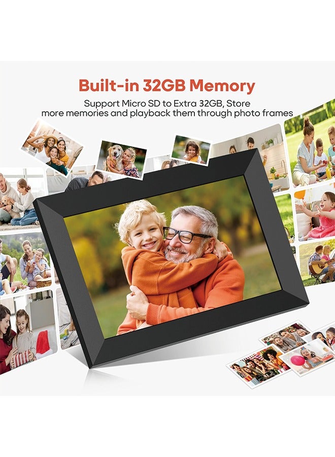 Frameo 10.1 Inch WiFi Digital Picture Frame, 1280x800 HD IPS Touch Screen Photo Frame Electronic, 32GB Memory, Auto-Rotate, Wall Mountable, Share Photos/Videos Instantly via Frameo App from Anywhere