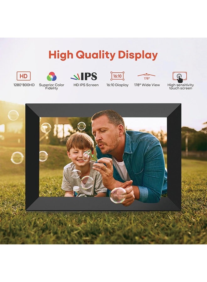 Frameo 10.1 Inch WiFi Digital Picture Frame, 1280x800 HD IPS Touch Screen Photo Frame Electronic, 32GB Memory, Auto-Rotate, Wall Mountable, Share Photos/Videos Instantly via Frameo App from Anywhere