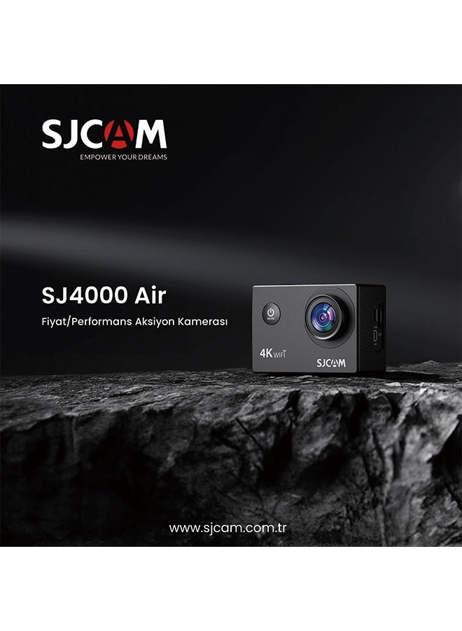 SJCAM Original SJ4000 Air 4K Wi-Fi Action Camera 16MP Waterproof DV Camcorder 170 Degree Wide Angle LCD - Black