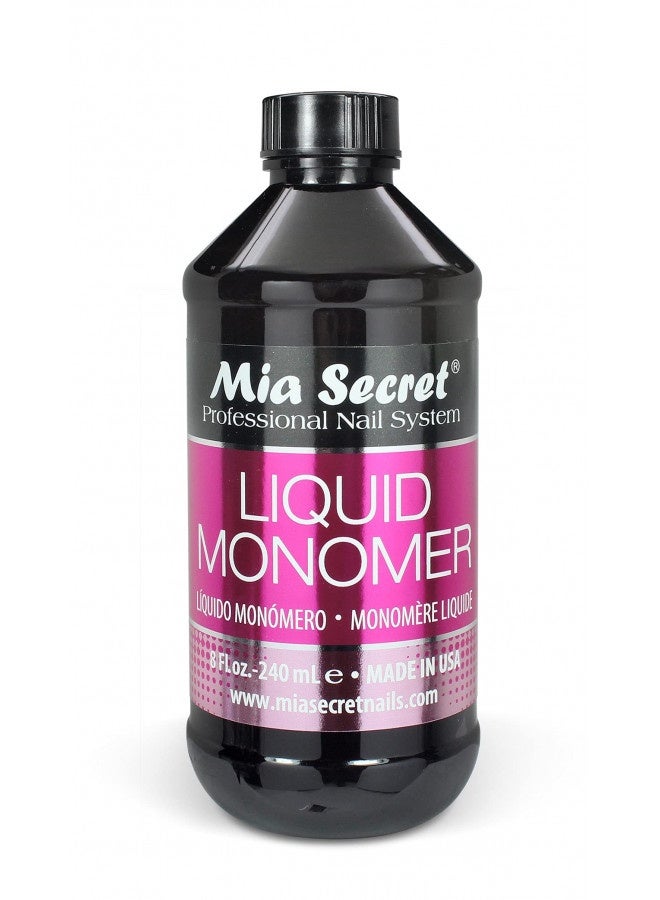 8 Oz Mia Secret Liquid Monomer - Professional Acrylic Nail Liquid For Acrylic Powder - Ema Monomer - Nail Monomer Liquid - Ema Monomer Acrylic Nail Liquid