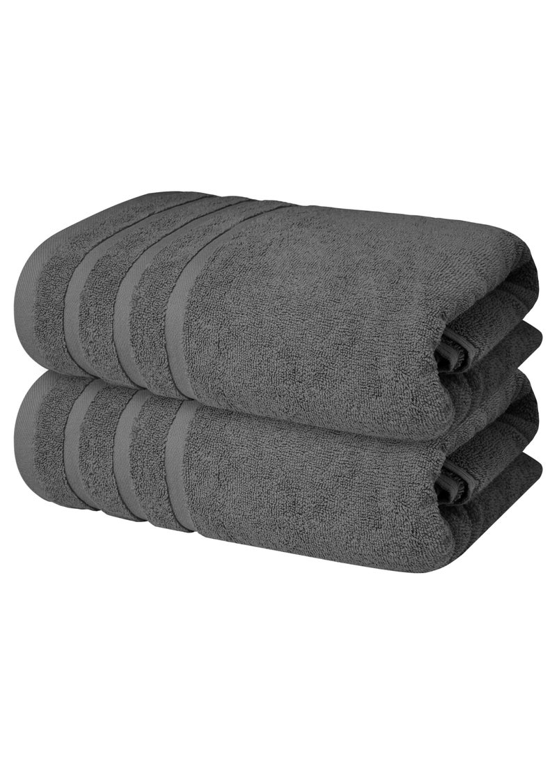 Premium Grey Bath Towels 100% Cotton 70cm x 140cm Pack of 2, Ultra Soft and Highly Absorbent Hotel and Spa Quality Bath Towels for Bathroom by Infinitee Xclusives