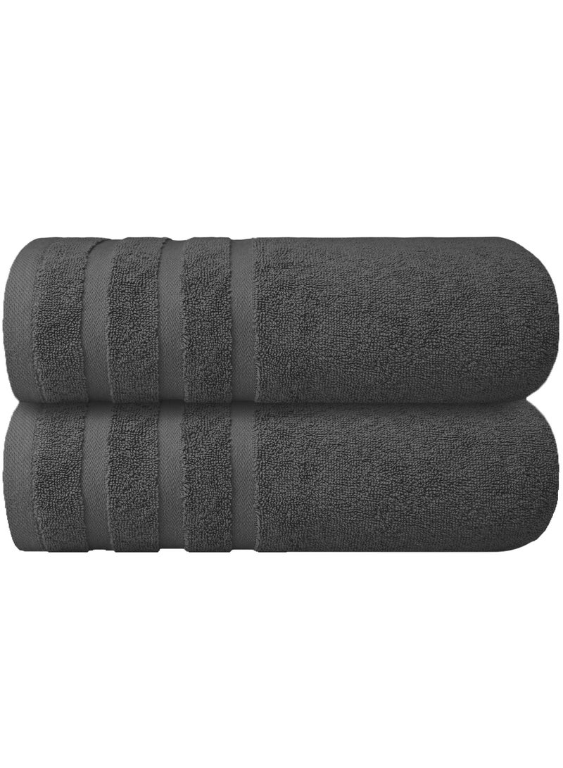 Premium Grey Bath Towels 100% Cotton 70cm x 140cm Pack of 2, Ultra Soft and Highly Absorbent Hotel and Spa Quality Bath Towels for Bathroom by Infinitee Xclusives