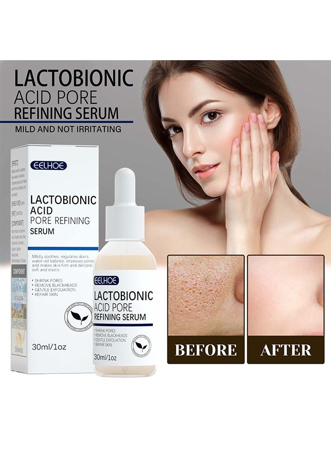 Lactobionic Acid Pore Refining Serum, Lactobionic Acid, Pores Tightening Serum, Vegan Pore Minimizer For Men And Women Regardless Of Age, 30ML