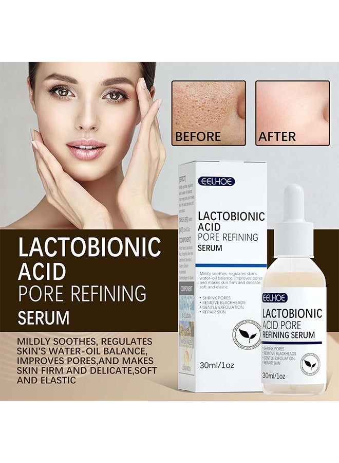 Lactobionic Acid Pore Refining Serum, Lactobionic Acid, Pores Tightening Serum, Vegan Pore Minimizer For Men And Women Regardless Of Age, 30ML