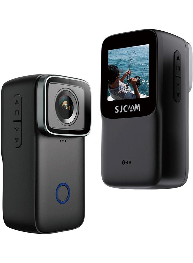 SJCAM C200 Mini Action Camera 4KHD Handheld Portable Lightweight 40M Underwater Waterproof Camera with Stabilization, 154° FOV Zoom Lens, Action Cam for Helmet, Bicycle, Vlogging