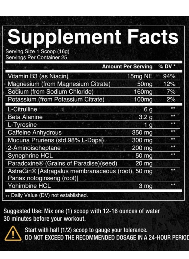 Convict NEW High Stim Pre-Workout Kiwi Strawberry