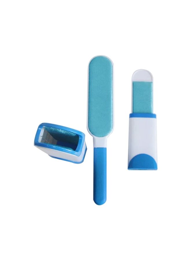 3-Piece Pet Fur Remover Brush White/Blue