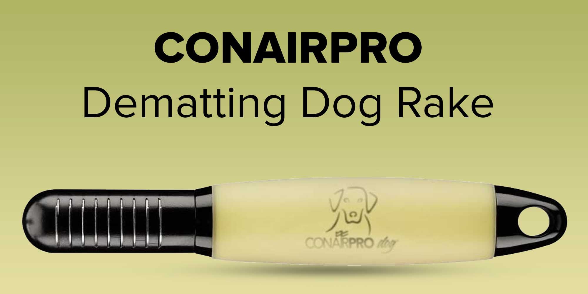 Pro Dematting Dog Rake Black/Yellow 1.25x9.63x5.75inch