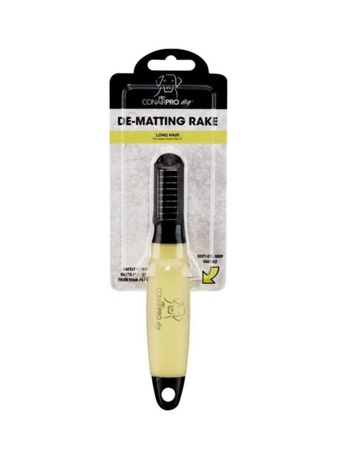 Pro Dematting Dog Rake Black/Yellow 1.25x9.63x5.75inch