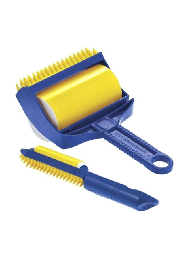 Reusable Sticky Picker Cleaner Lint Roller Set Blue/Yellow
