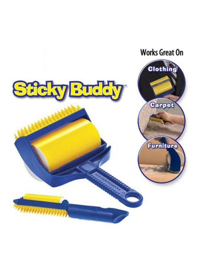 2-Piece Lint Roller With Brush Set Blue/Yellow