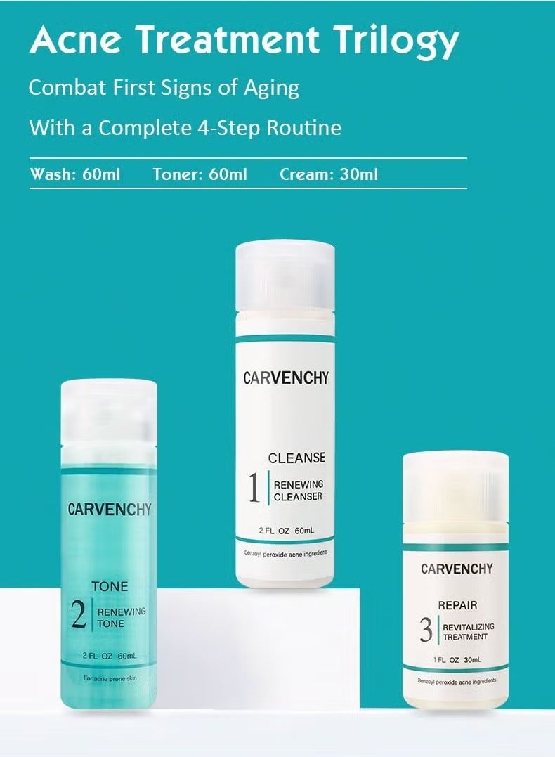 3 Step Acne Treatment 30 Day Complete Acne Skin Care Kit