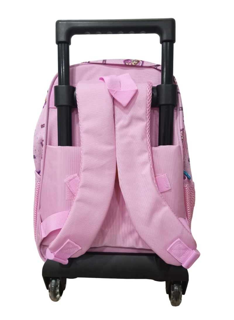 Paw Patrol Rolling Backpack, Pink, with Skye and Everest Character Prints, Size: 16 Inch