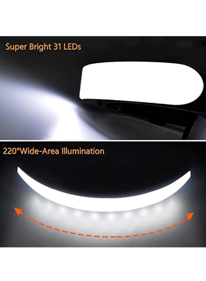 LED Head Torch Rechargeable, Super Bright Headlamp Waterproof Headlight with 3 Lighting Modes, 230° Wide Beam COB Headlight, Adjustable Angle, Lightweight Waterproof Hands-Free Flashlight