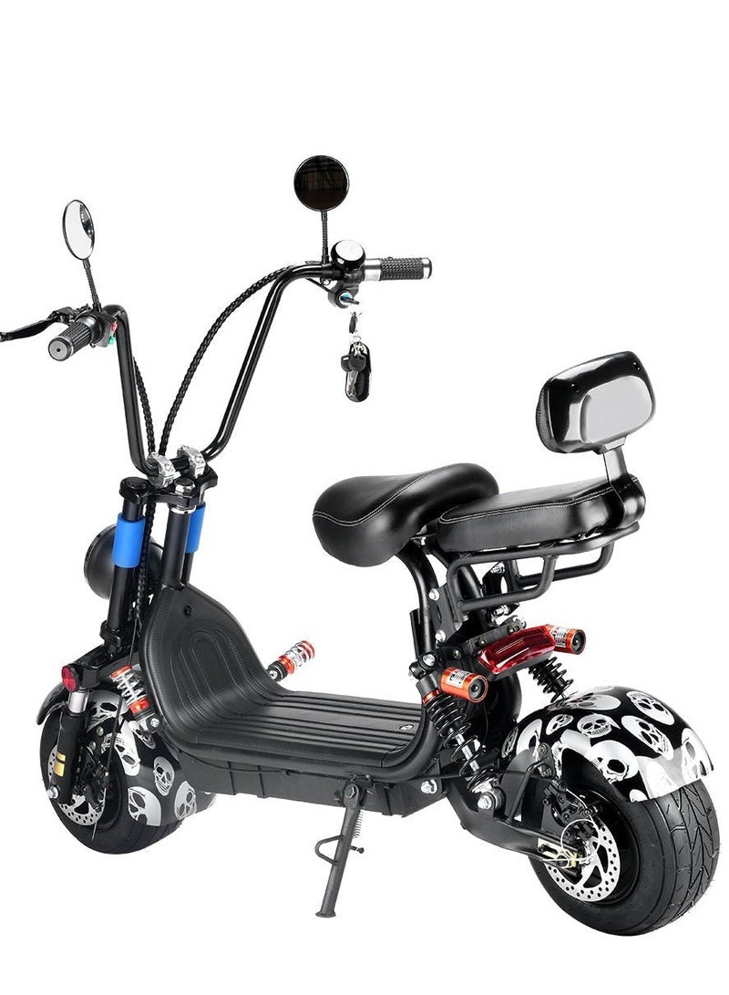 Small Harley two seat big tires with BT 1000w 60KM/H high power two wheels adult electric scooter motorcycle | orange