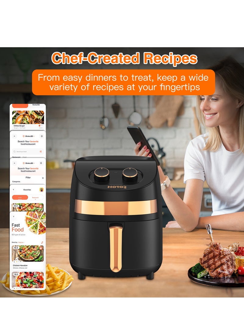 3.5L Air Fryer With Timer Temperature That Crisps Roasts Reheats And Dehydrates For Quick Easy Meals