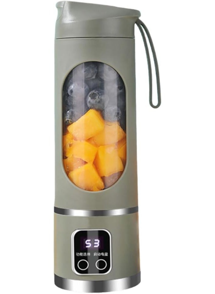 450ml Portable Blender, USB Charging Personal Shakes Smoothie Blender, Upgraded 12 Blades, LCD Display Mini Handheld Juicer for Travel, Gym Home Office