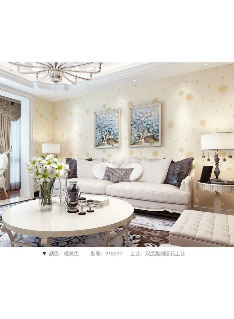 Dandelion Design Thicken Waterproof Self-Adhesive Wallpaper For Kids Room And Television Background Wall 0.53*9.5 Meters