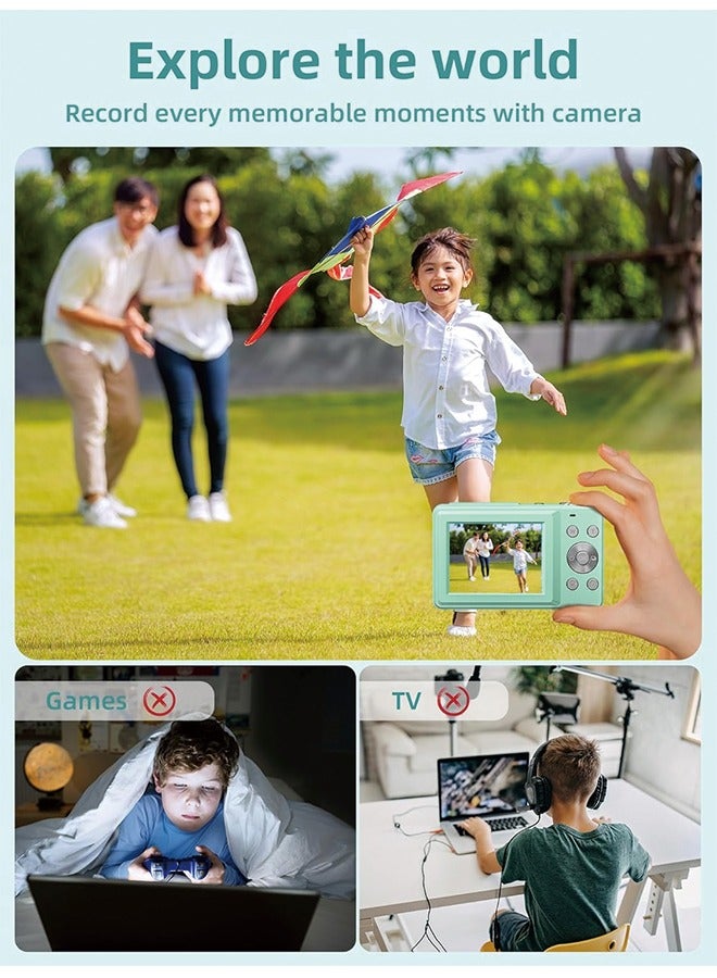 Digital Camera, FHD 1080P Camera, Digital Point and Shoot Camera with 16X Zoom Anti Shake, Compact Small Camera for Boys Girls Kids