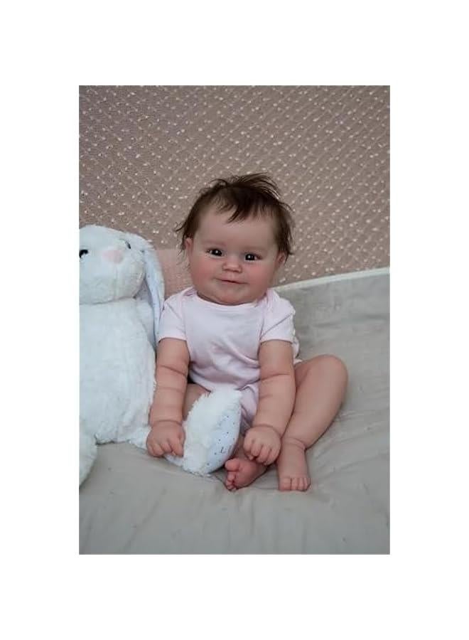 20 Inches So Truly Rooted Hair Sweet Smile Lifelike Reborn Baby Doll Crafted in Full Body Silicone Vinyl Anatomically Correct Realistic Newborn Girl Dolls Bath Toy for Girls