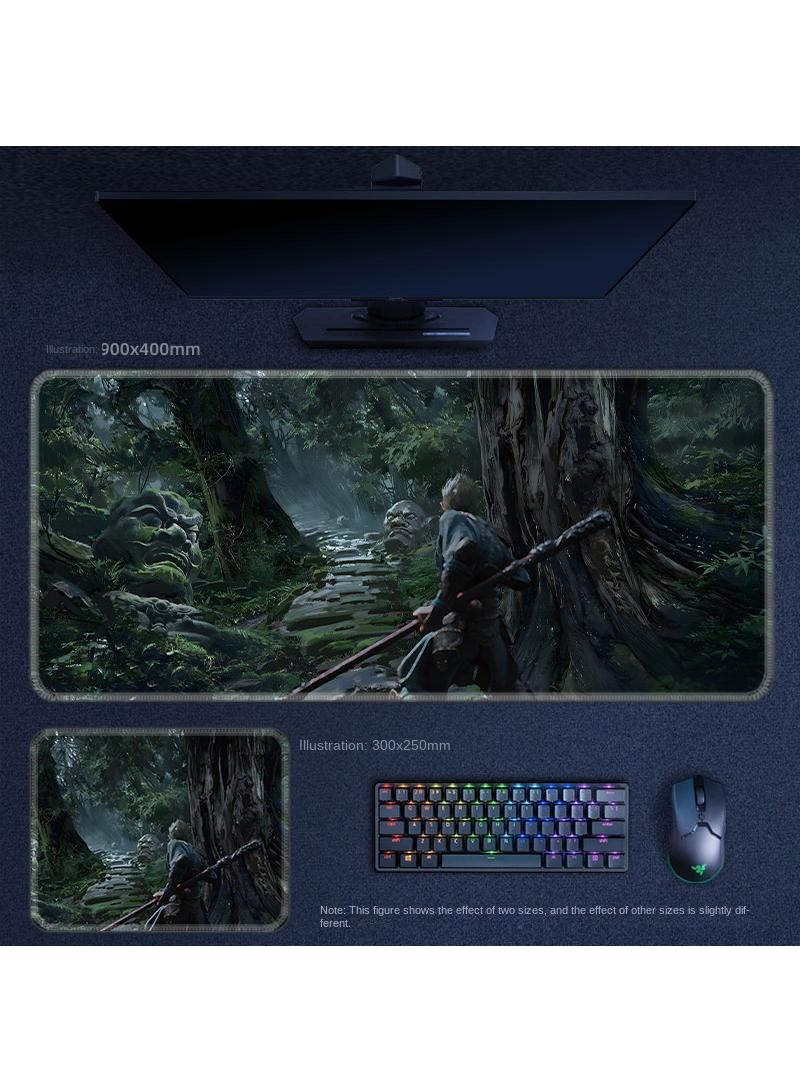 Black Myth Wukong PS5 Gaming Mouse Pad, Keyboard Pad, Waterproof with Non-Slip Rubber Base